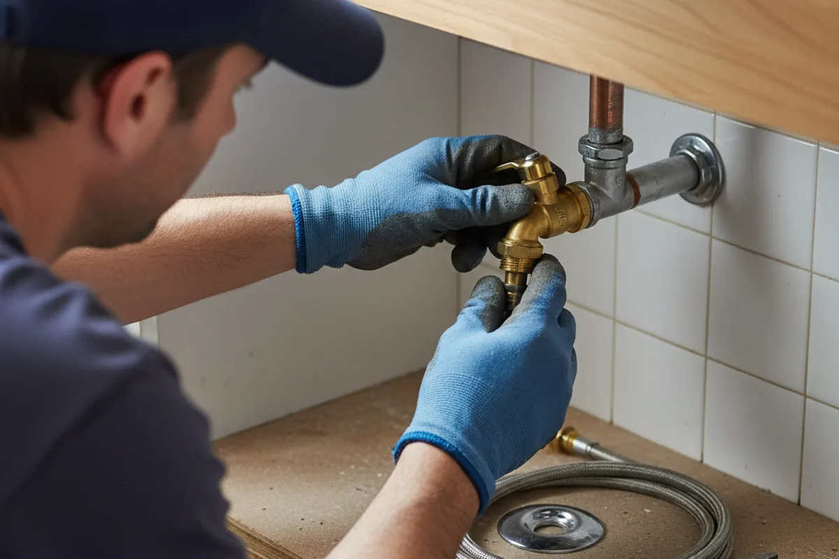 Shutoff valve and fitting work during Emergency Plumbing in Slovan
